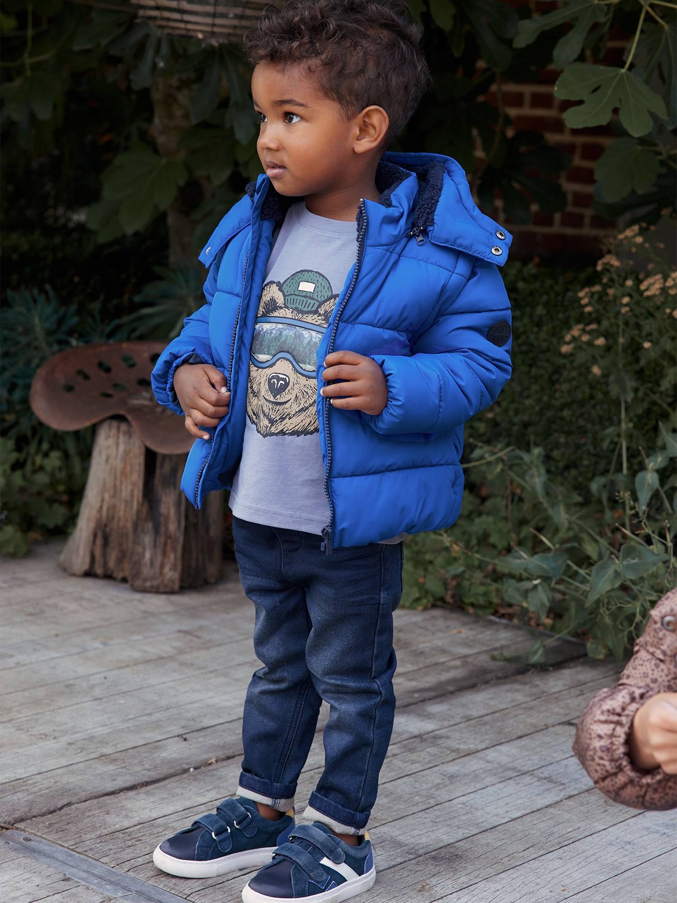 Trousers in Denim-Effect Fleece