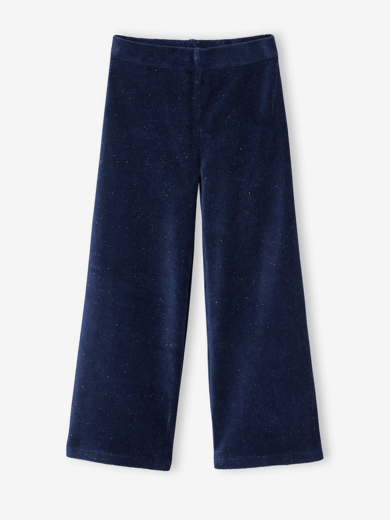 Wide-Leg Jeans, Frayed Hems, for Girls - stone