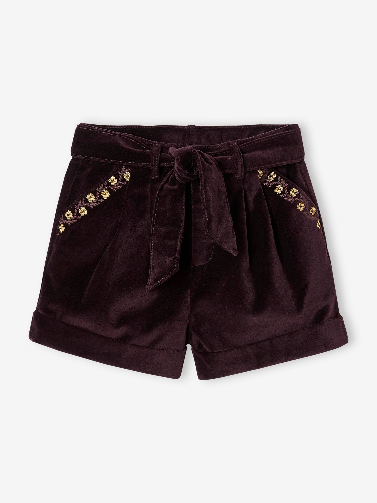 Girls hot sale velvet shorts