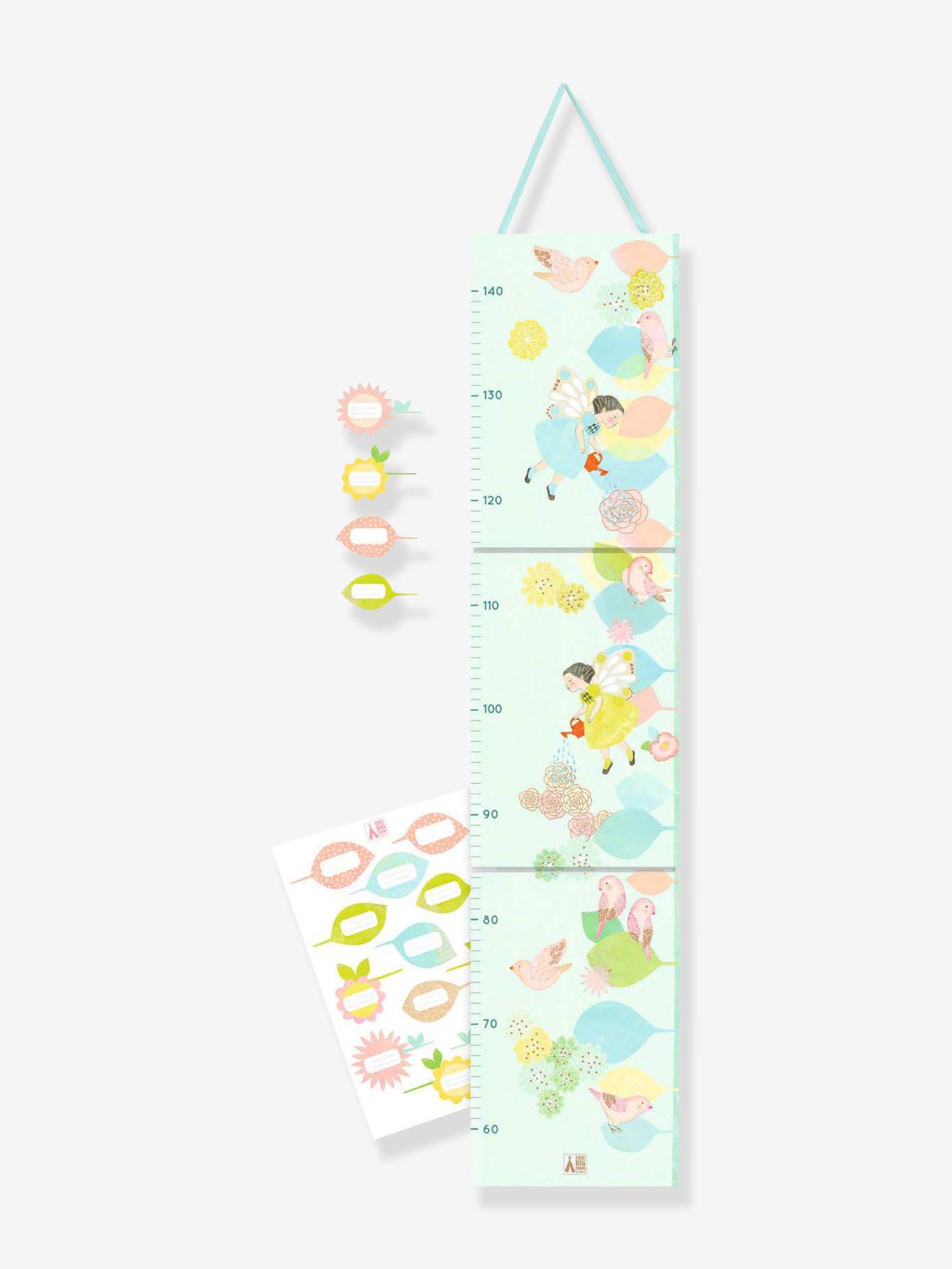Birds & Flowers Growth Chart in Paper & Stickers - DJECO printed blue