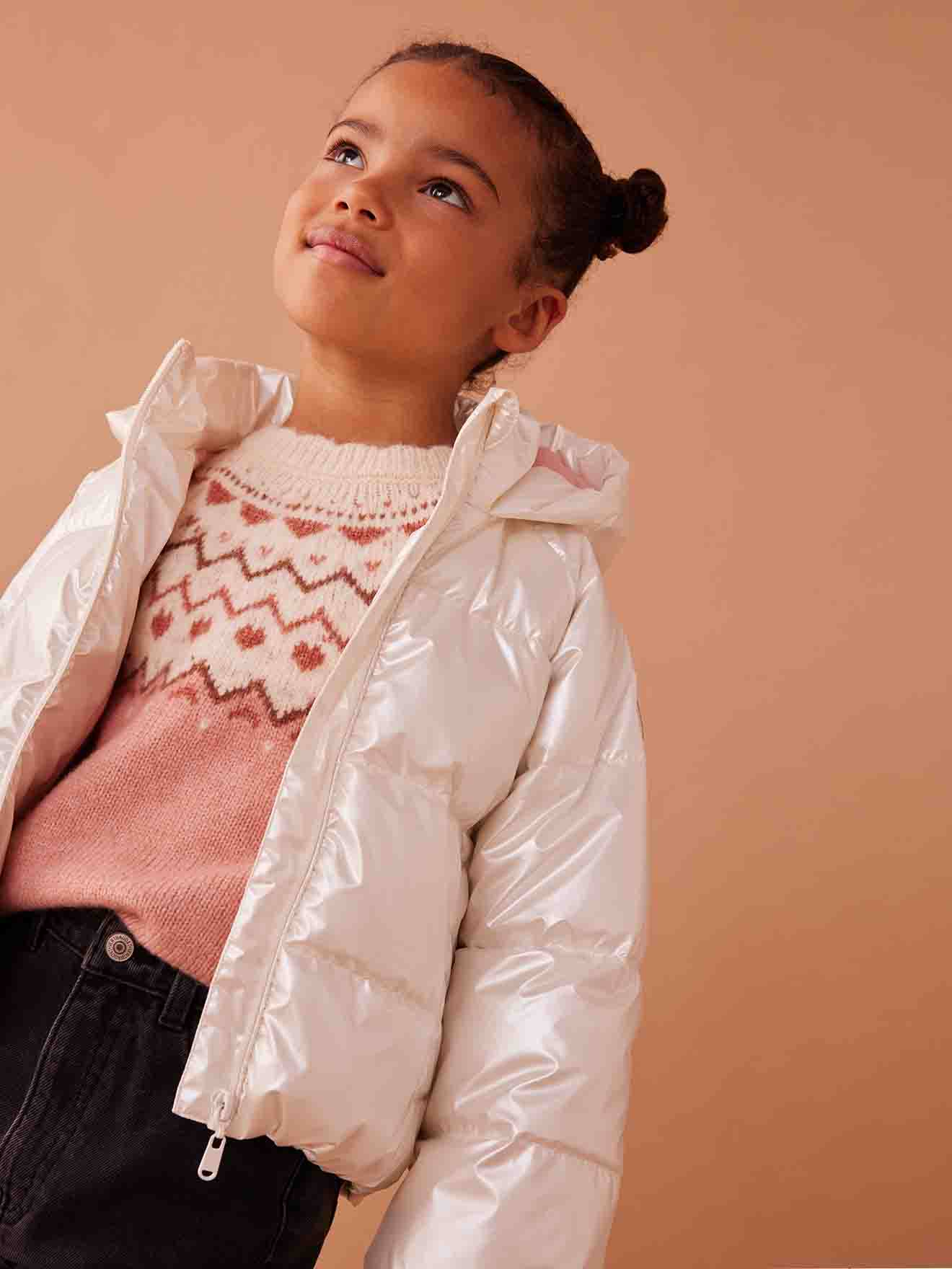 Pink Fleece Lined Puffer Jacket