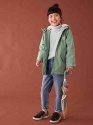 Girls-Coats & Jackets-Raincoat with Sherpa Lining for Girls