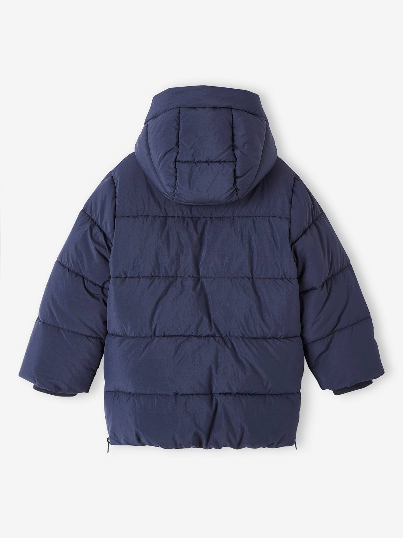 Padded Coat with Hood Sherpa Lining for Boys navy blue Boys