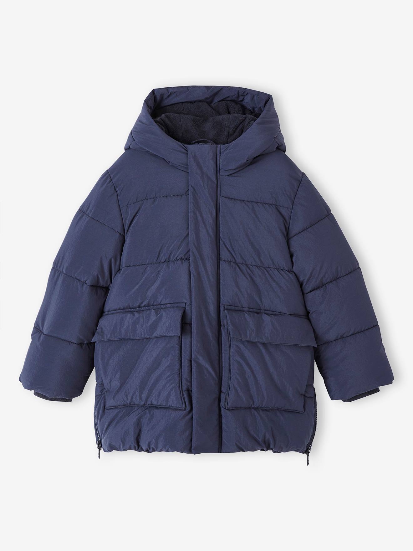 Padded Coat with Hood & Sherpa Lining