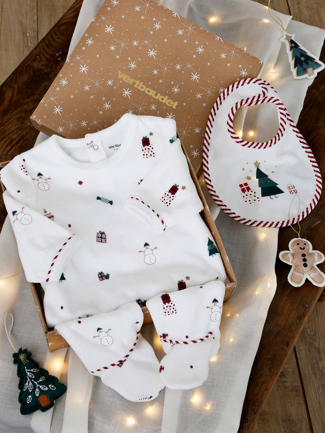 Christmas Special Gift Set: Velour Sleepsuit + Bib