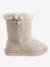 Girls' Boots with Fur BEIGE LIGHT METALISED+BLACK DARK SOLID+BROWN MEDIUM ALL OVER PRINTED+PINK LIGHT ALL OVER PRINTED 