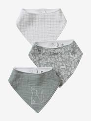 3 Bandana-Style Bibs in Cotton Gauze