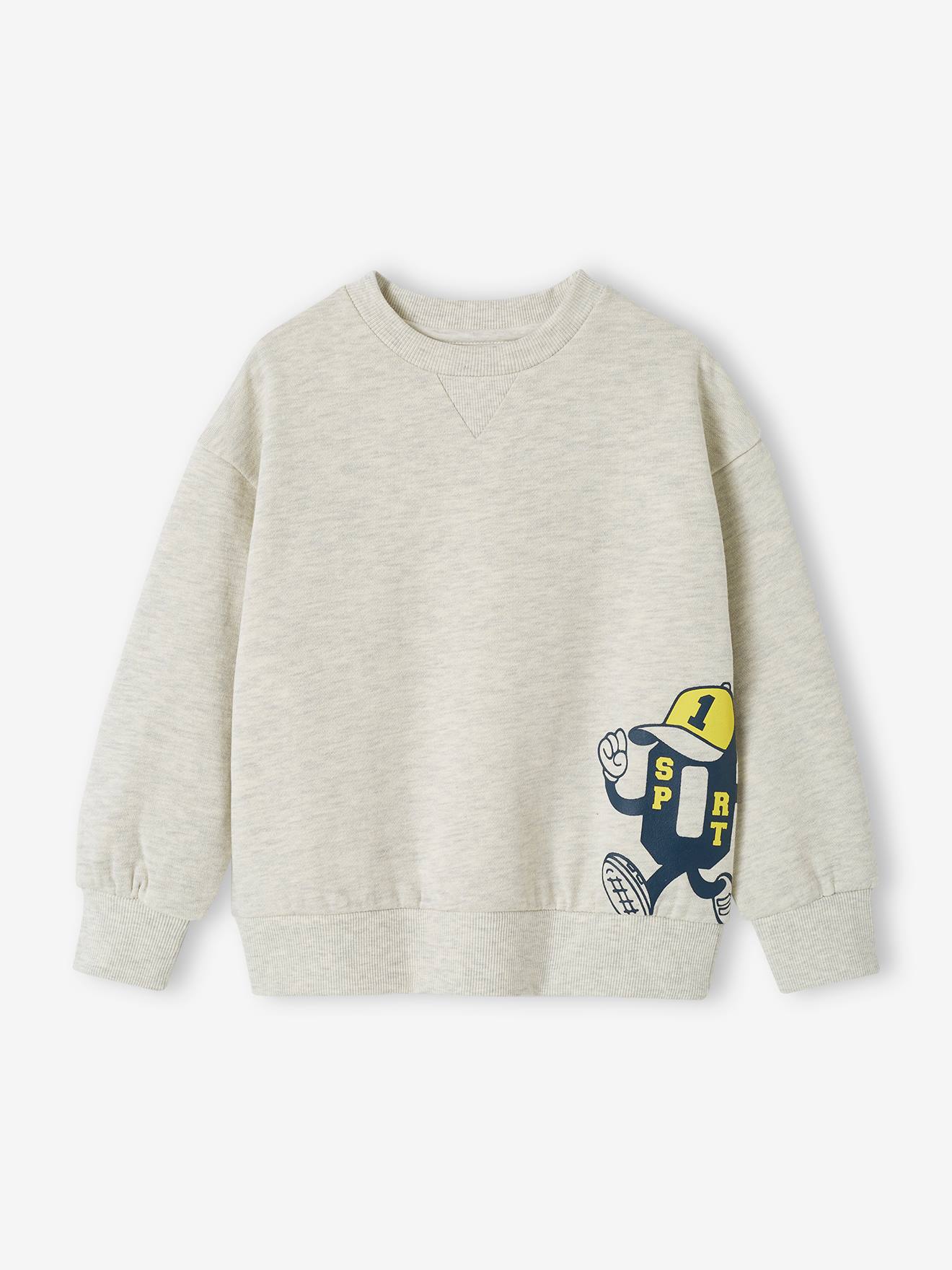 Sports Sweatshirt with Mascot Motif on the Front & Back