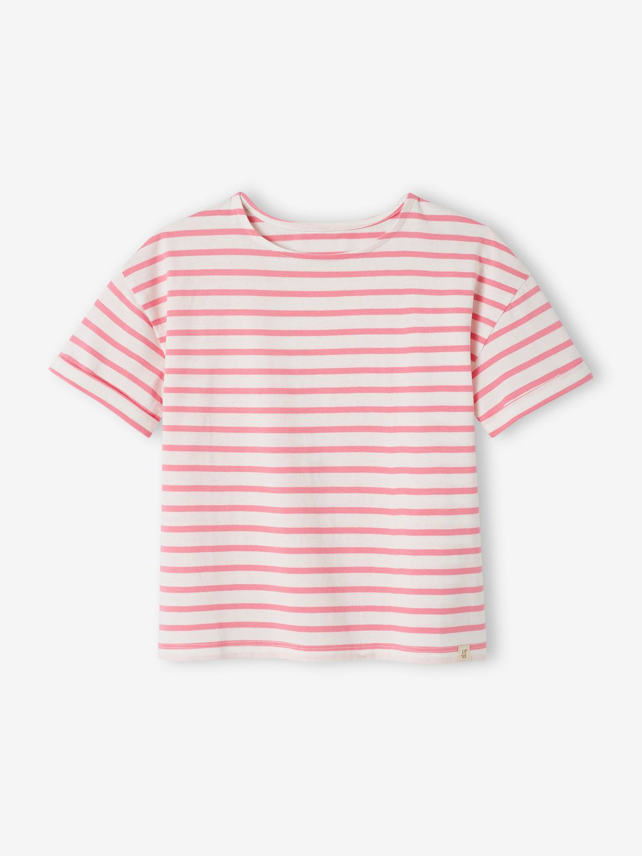 CARCOS Women's Summer Short Sleeve T-Shirt - Star Print, Striped Round Neck Top (XL, 14w/16w)