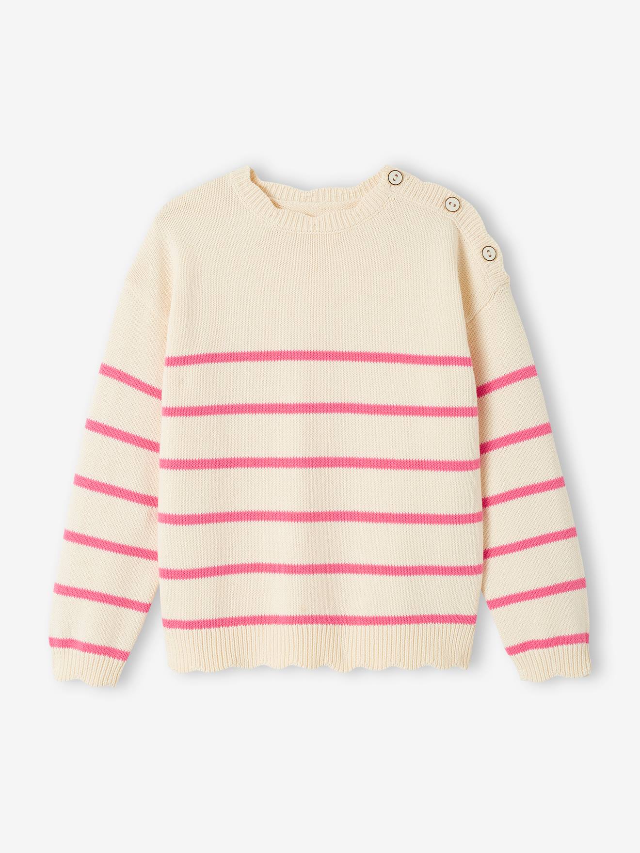 Fancy Striped Jumper for Girls sweet pink