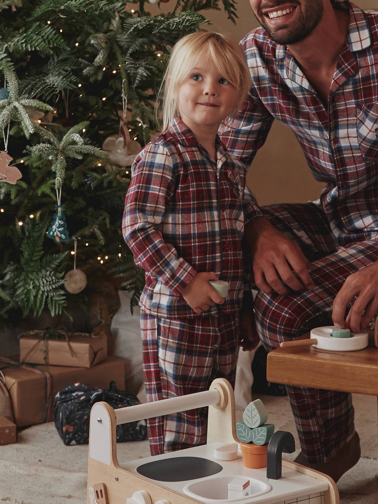 Flannel Pyjamas for Children, "Happy Family" Capsule Collection chequered red