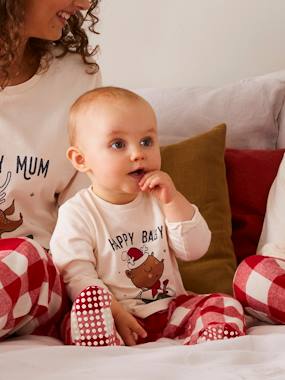 Pyjama Bébé Noël "Santa Club" Vertbaudet - 2 Pièces, écru, Taille 24 Mois (86 Cm)