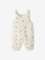 Baby-Jumpsuit for Newborn Babies, Embroidery in Cotton Gauze