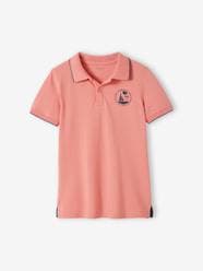Boys-Tops-Polo Shirts-Polo Shirt in Piqué Knit with Motif on the Breast for Boys
