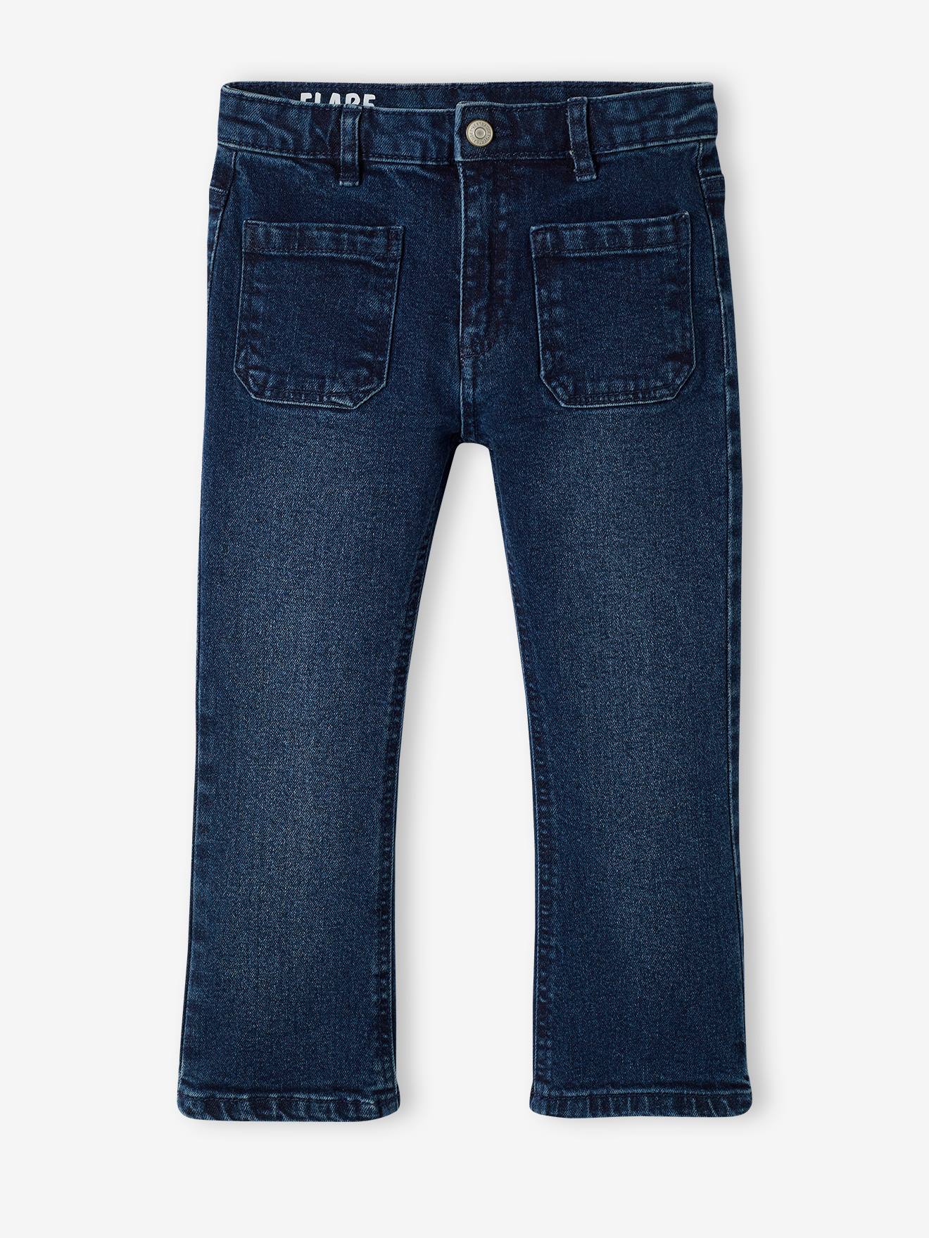 7/8 Flared Jeans for Girls denim blue