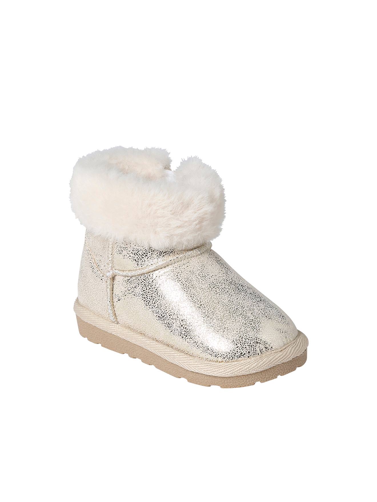 Water-Repellent Furry Boots with Zip