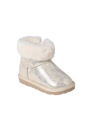 Water-Repellent Furry Boots with Zip for Babies