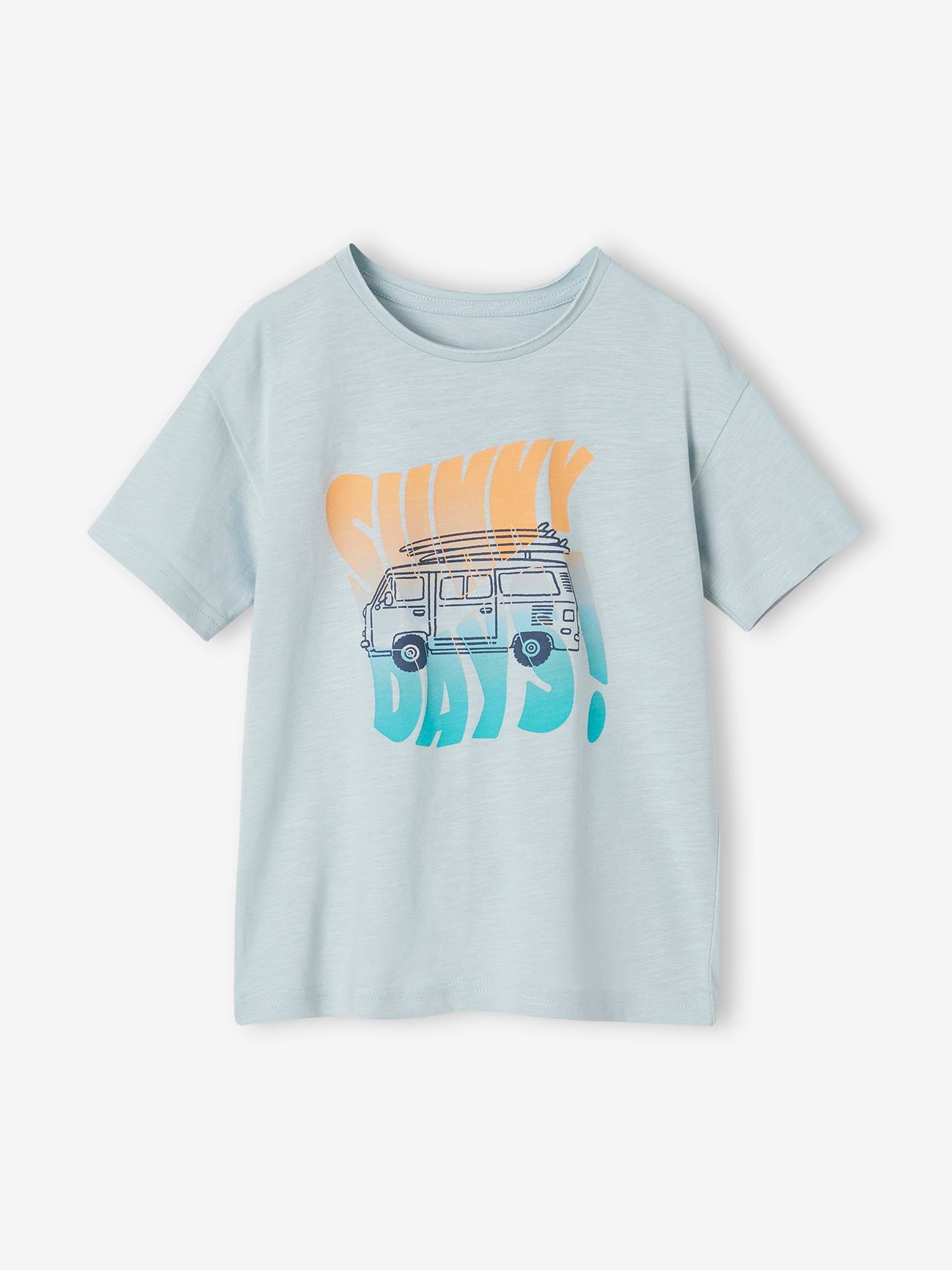 T-Shirt with "Sunny Days" Motif for Boys sky blue
