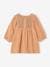Embroidered Dress in Cotton Gauze, for Babies caramel 