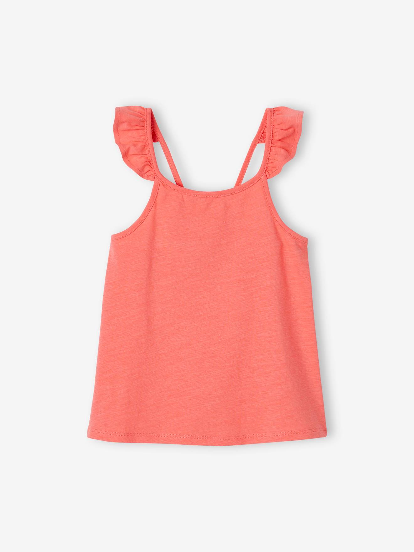 Basics Sleeveless Top with Ruffles on Straps