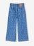 Wide-Leg Paperbag Jeans with Flower Motifs for Girls stone 