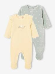 -Pack of 2 Velour Sleepsuits for Babies