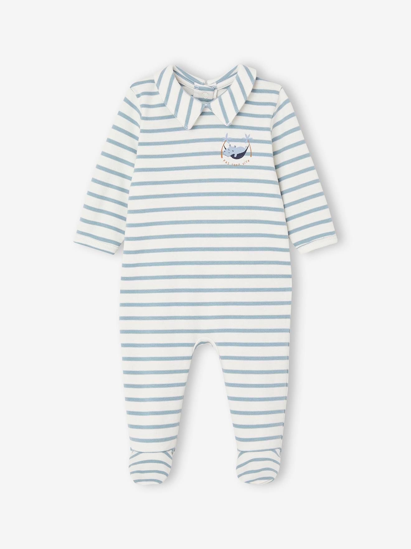 Striped sleepsuit sales