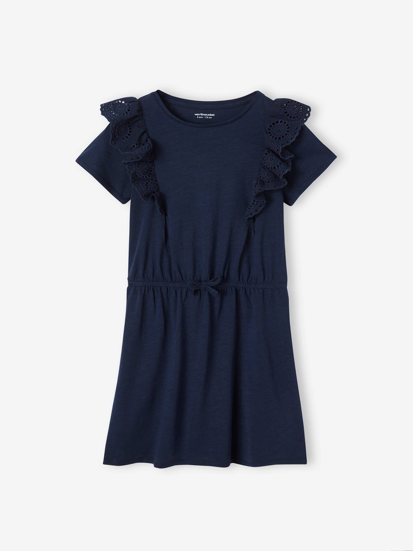 Ruffled Dress in Broderie Anglaise