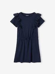 -Ruffled Dress in Broderie Anglaise, for Girls