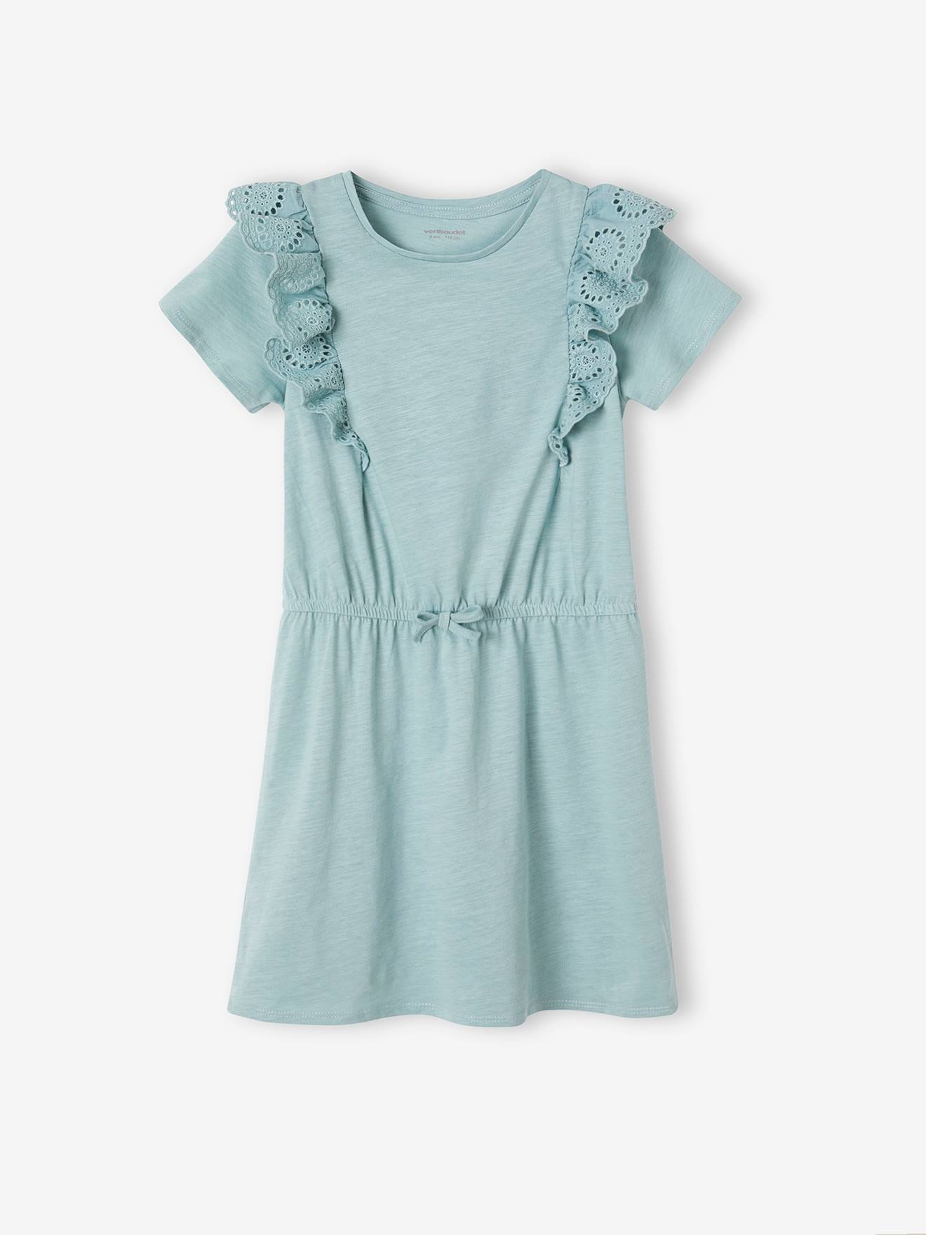 Ruffled Dress in Broderie Anglaise