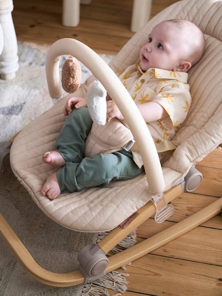 Baby Bouncer with Arch, Babydream ecru+GREEN LIGHT SOLID+Grey+printed beige+YELLOW DARK SOLID 