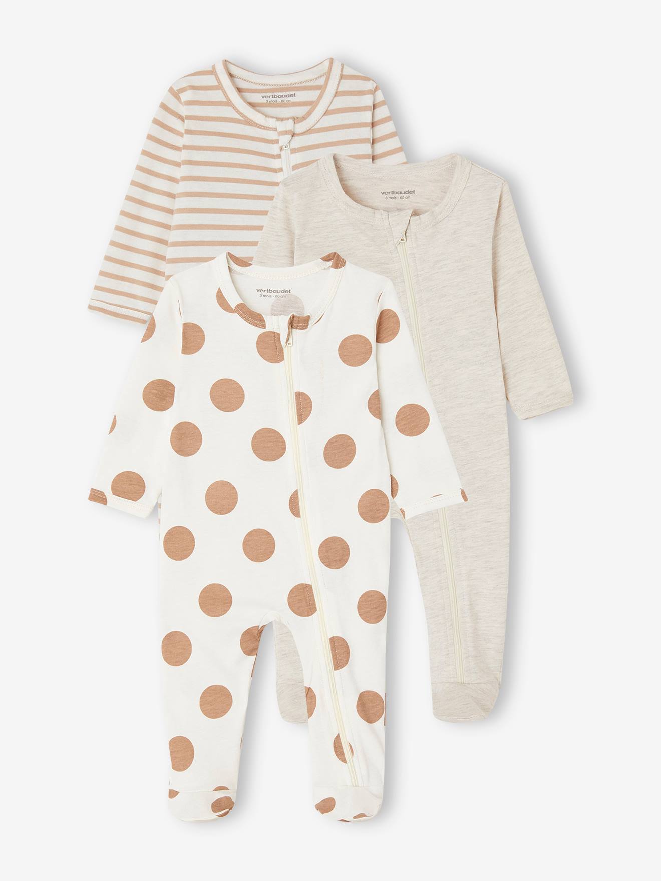 BASICS Jersey Knit Sleepsuits with Zip Fastening