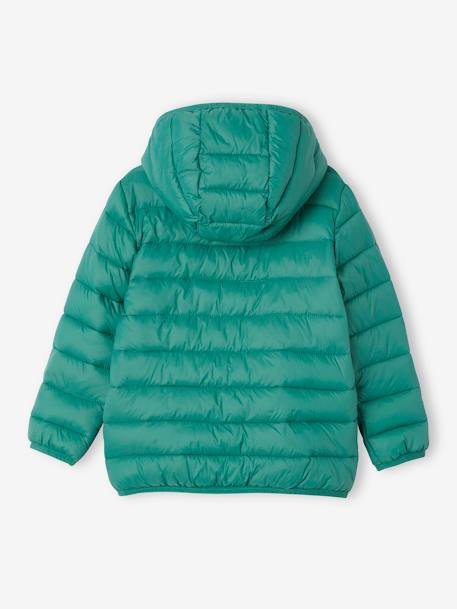 Lightweight Jacket with Recycled Polyester Padding & Hood for Boys BEIGE DARK SOLID WITH DESIGN+blue+green+navy blue+petrol blue 