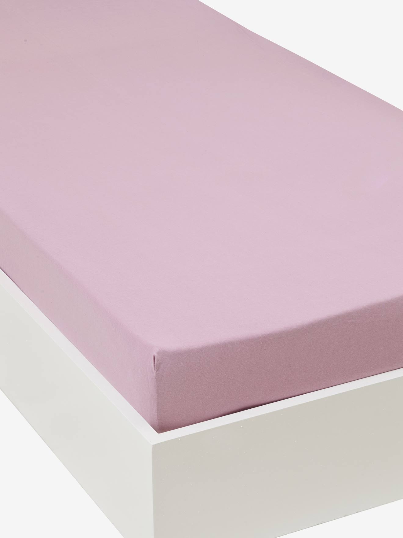 Children's Plain Colour Stretch Jersey Knit Fitted Sheet light