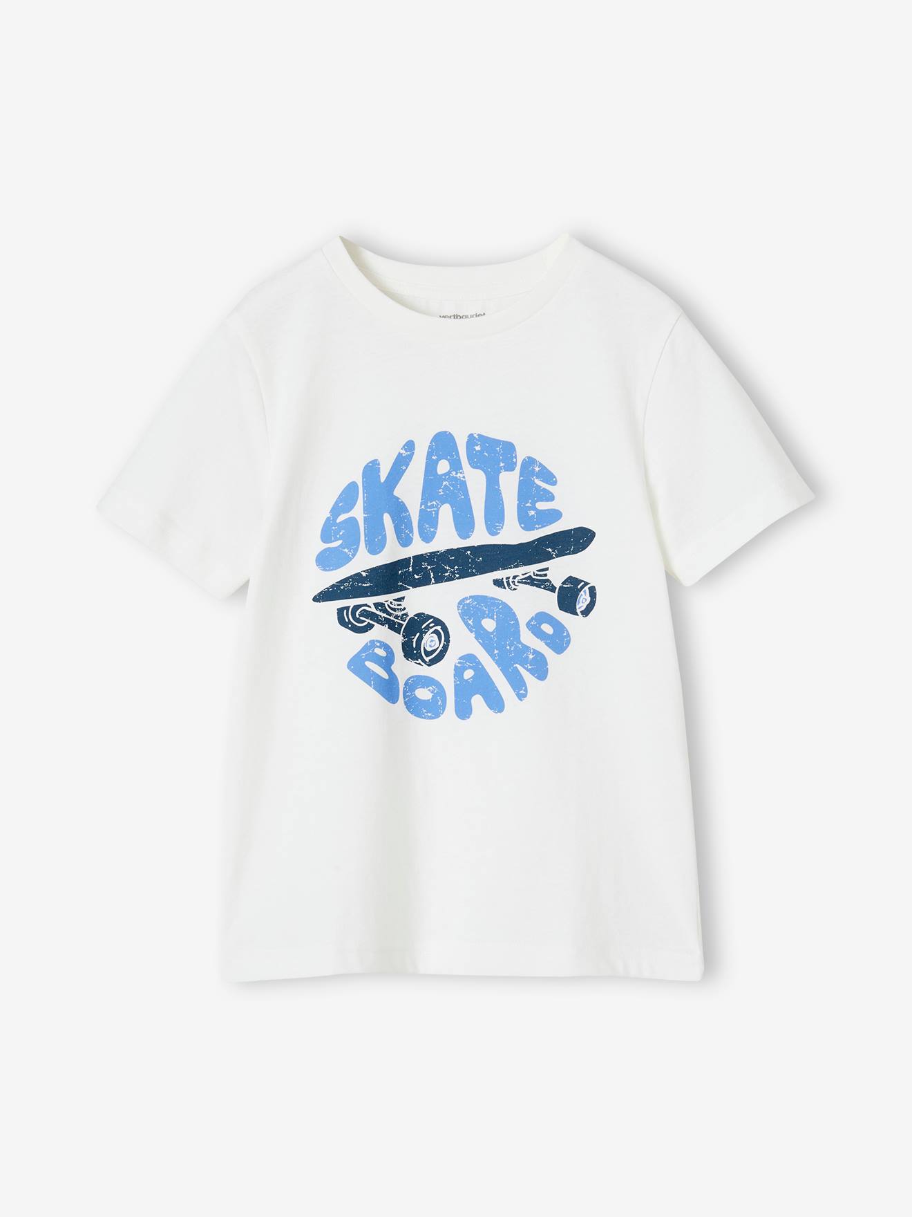 T-Shirt with Message for Boys white