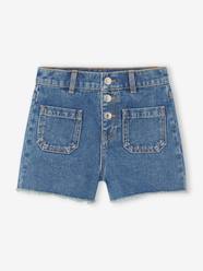 Girls-Shorts-Denim Shorts, Frayed Hems, for Girls