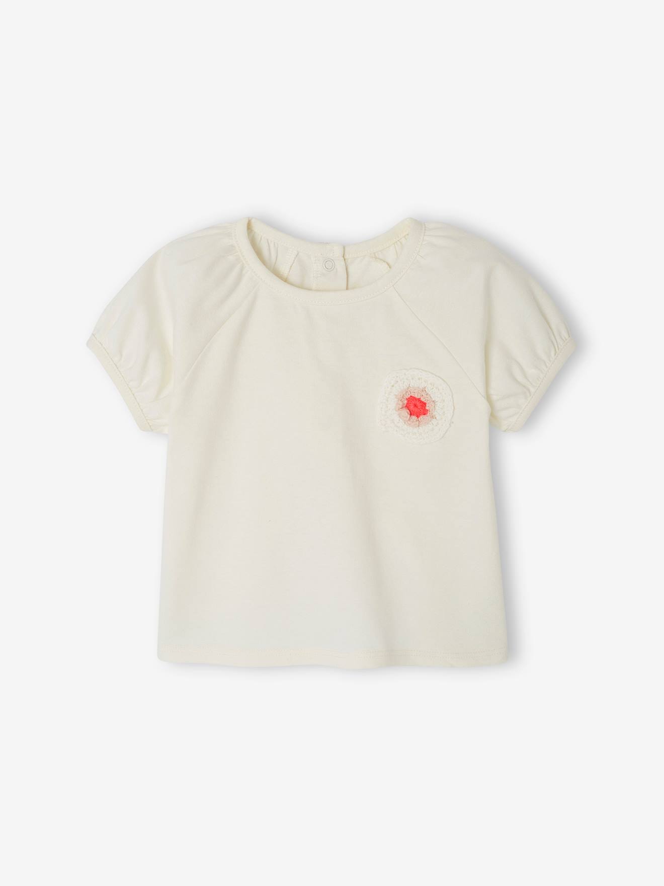 T-Shirt with Flower Motif in Crochet
