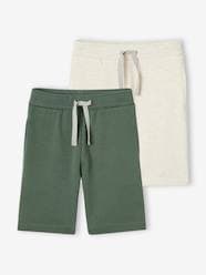 Boys-Pack of 2 Fleece Bermuda Shorts for Boys