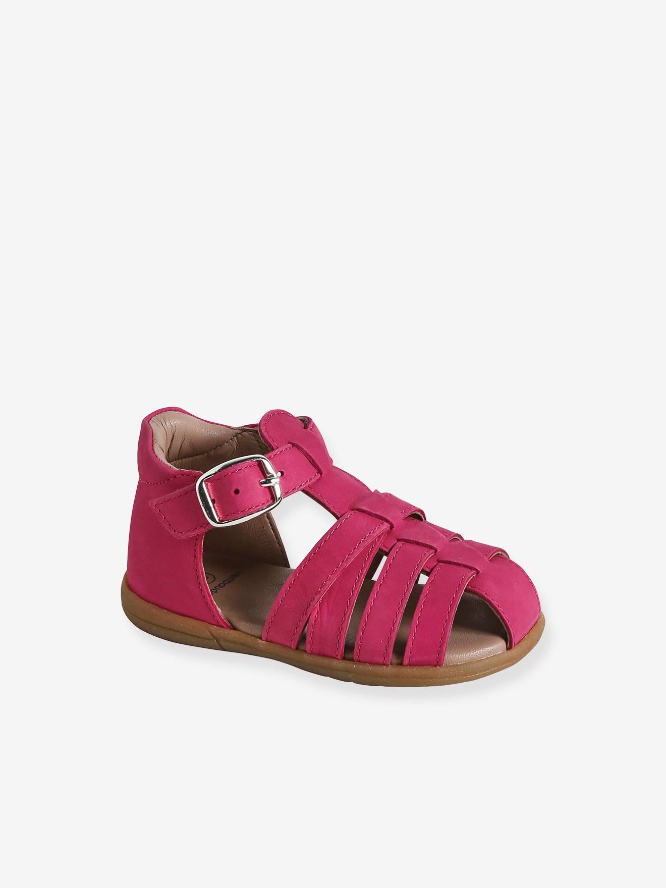 Leather Sandals for Baby Girls, Designed for First Steps fuchsia