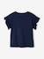 T-Shirt with Iridescent Motif & Short Ruffled Sleeves for Girls ecru+mauve+navy blue+pale yellow 