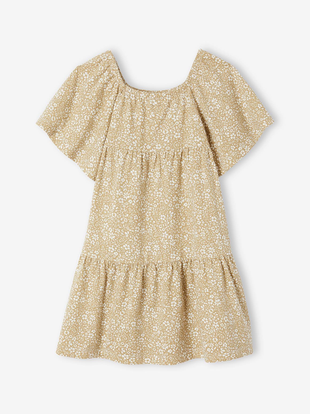 Dress with Ruffles, Floral Print, for Girls