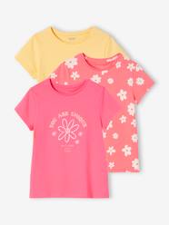 Girls-Pack of 3 Assorted T-shirts, Iridescent Details for Girls