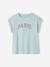 T-Shirt with Message in Flower Motifs for Girls coral+ecru+pale yellow+sky blue 