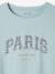 T-Shirt with Message in Flower Motifs for Girls coral+ecru+pale yellow+sky blue 