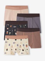 Boys-Underwear-Pack of 5 Graphic Boxers in Stretch Organic Cotton for Boys