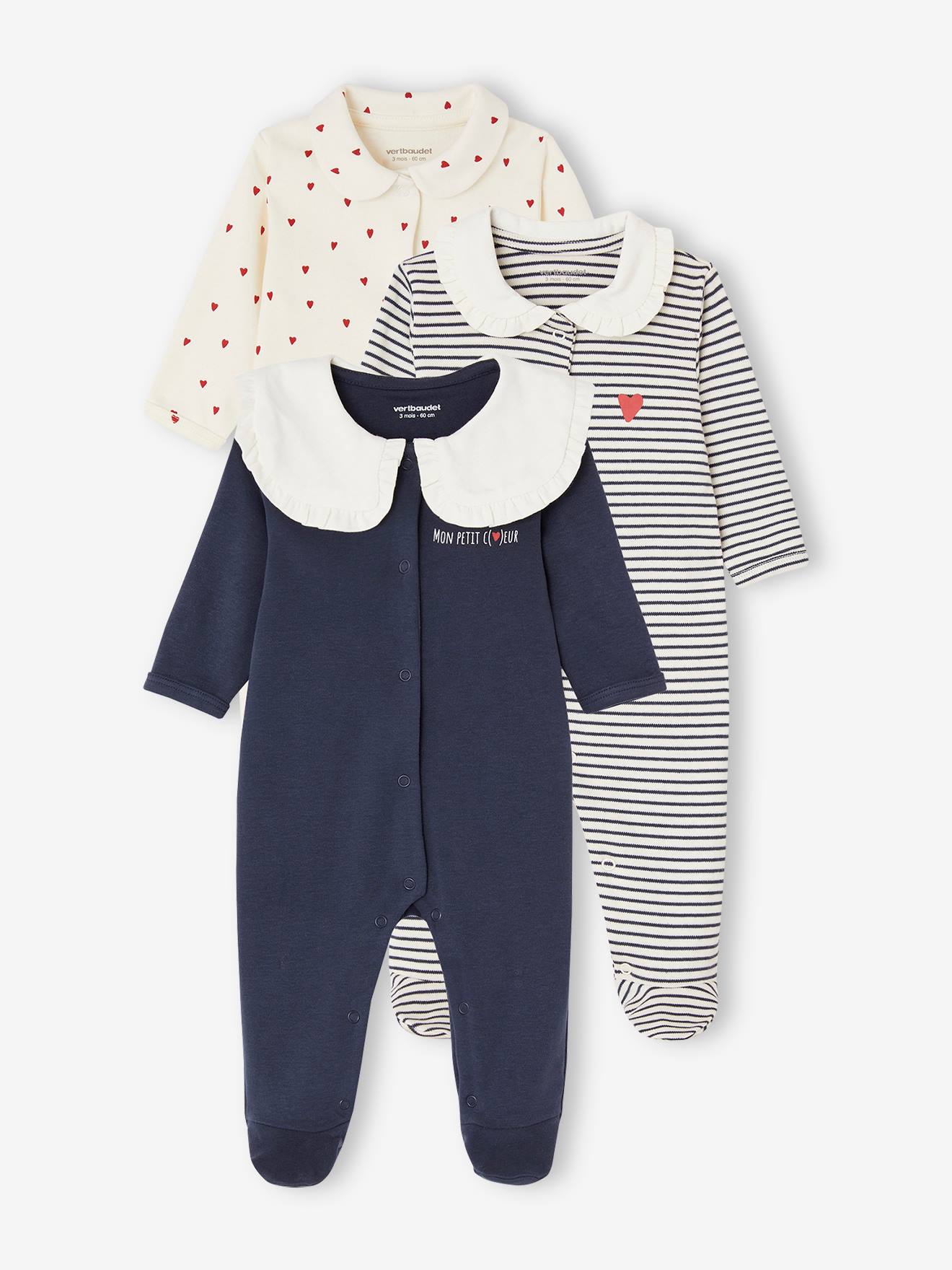 "Heart" Sleepsuits in Interlock Fabric