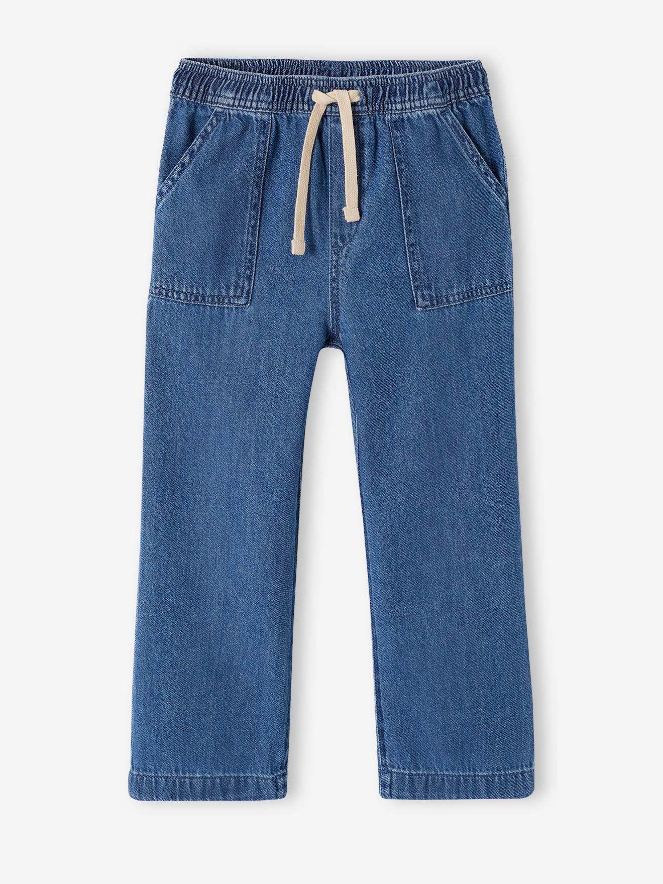 Loose-Fitting Straight Leg Jeans for Girls, Easy to Put On stone