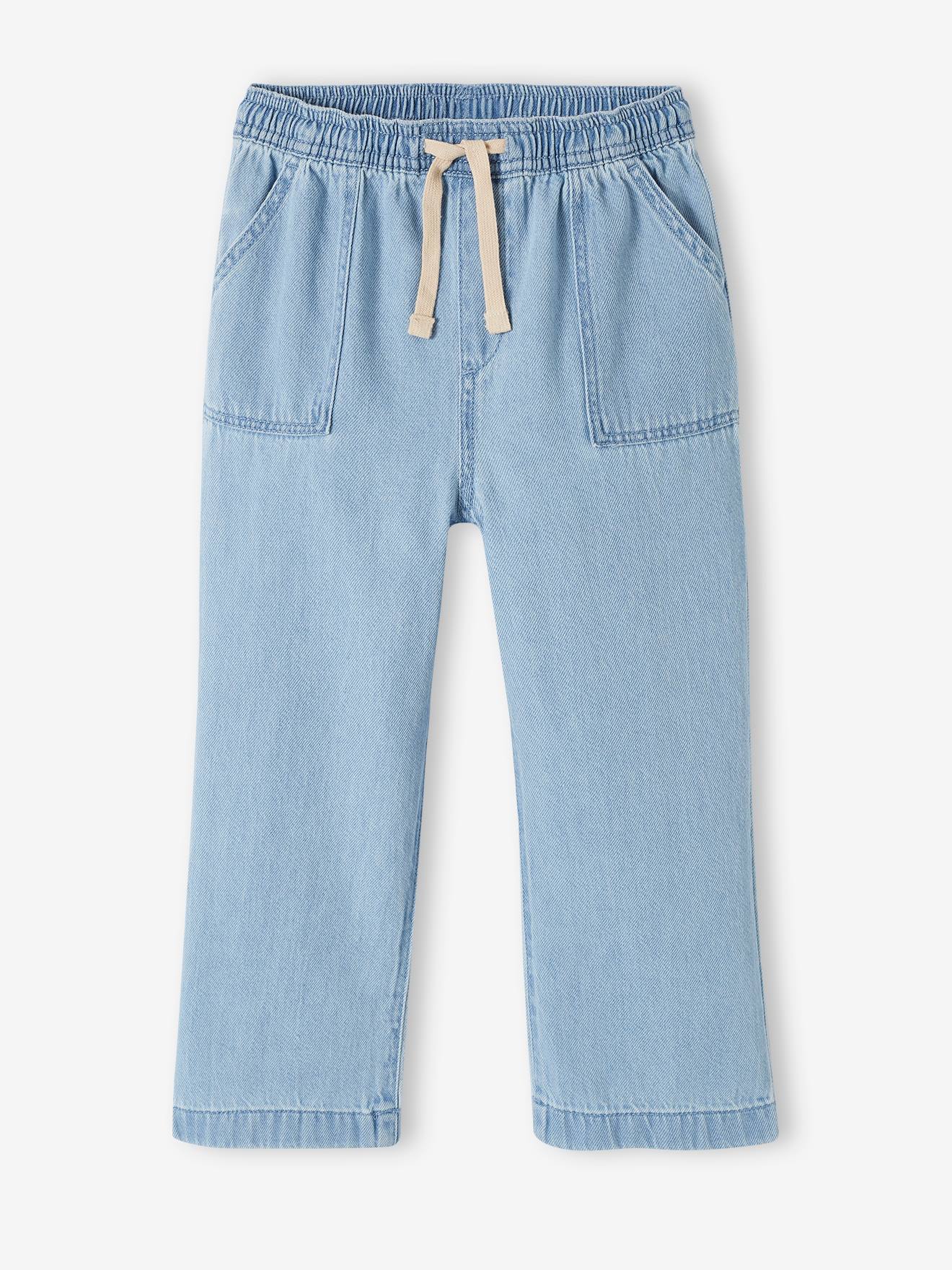 Loose-Fitting Straight Leg Jeans for Girls, Easy to Put On double stone