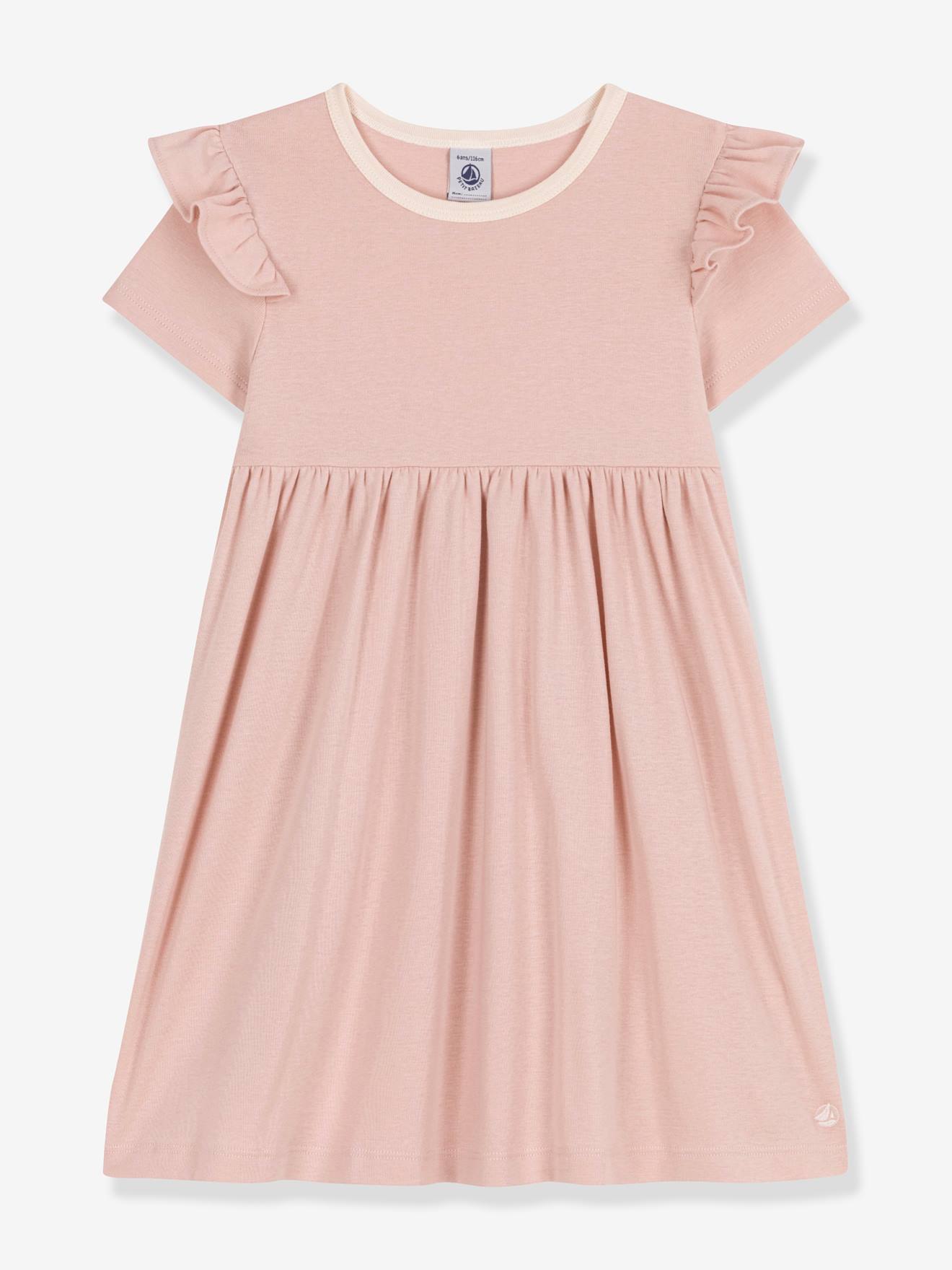 Short Sleeve Dress, by PETIT BATEAU pale pink