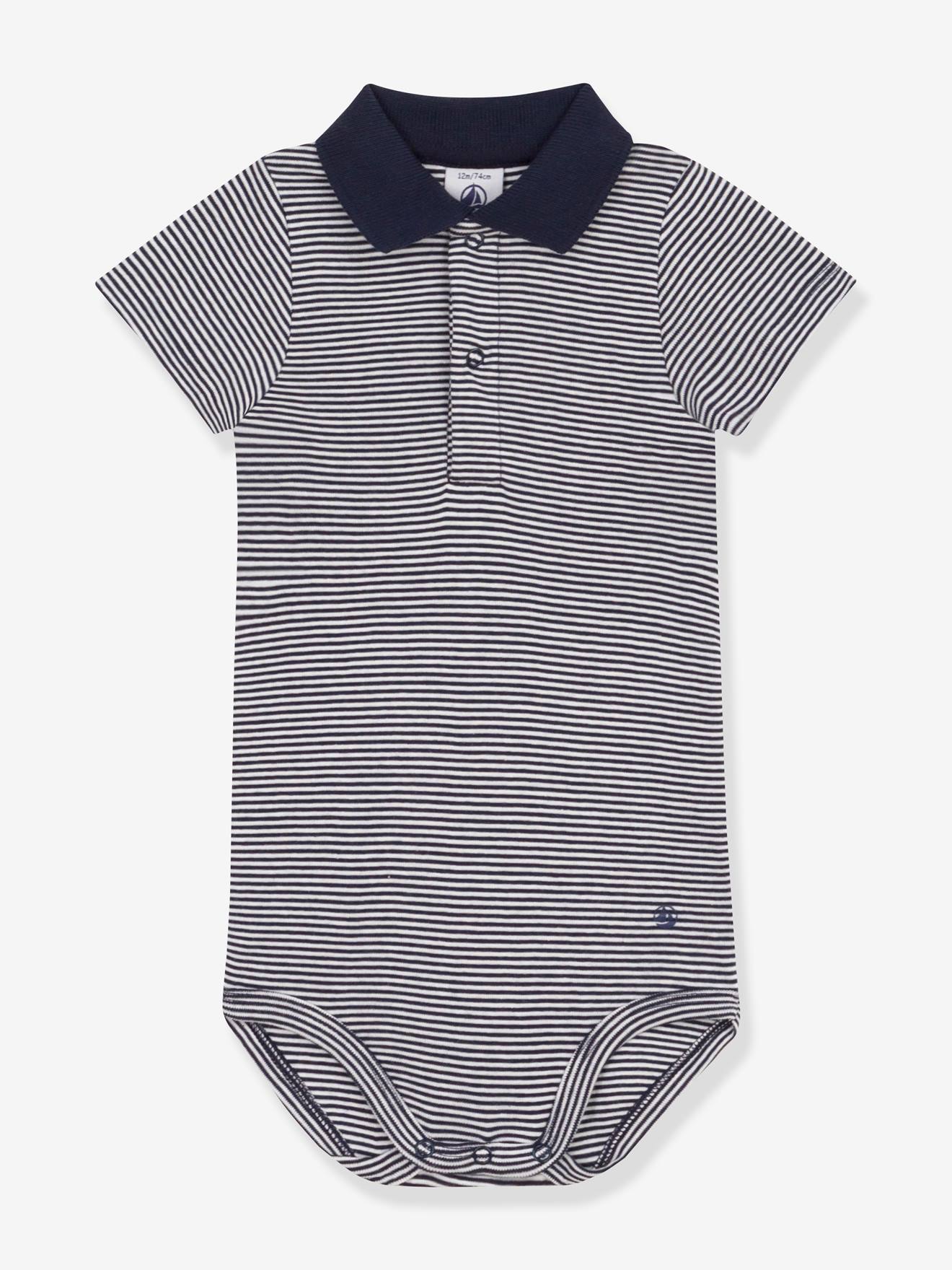 Short Sleeve Bodysuit with Polo Collar